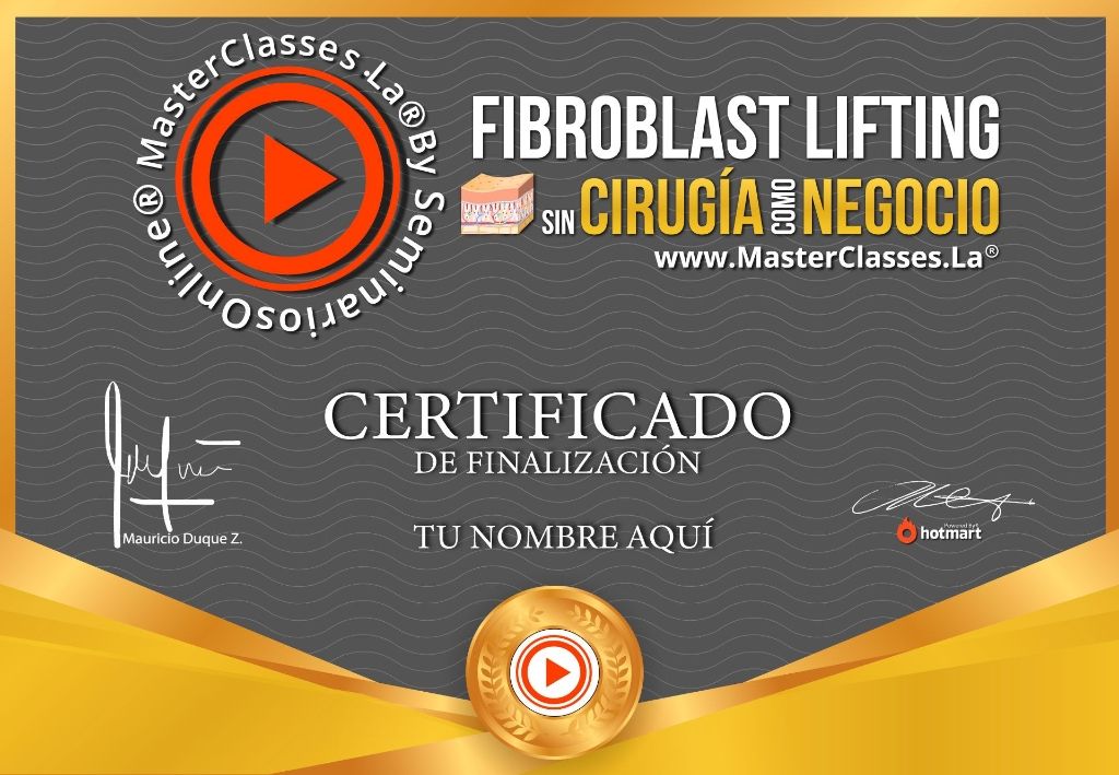 Certificado Fibroblast Lifting sin Cirugía como Negocio