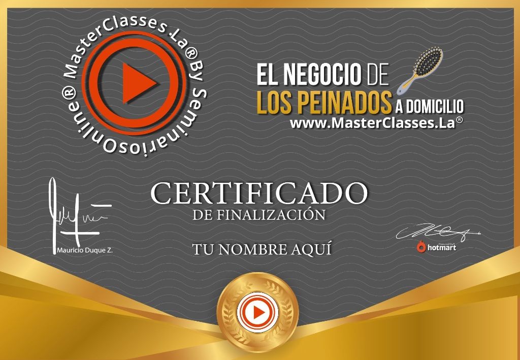 Certificado El Negocio de los Peinados A Domicilio