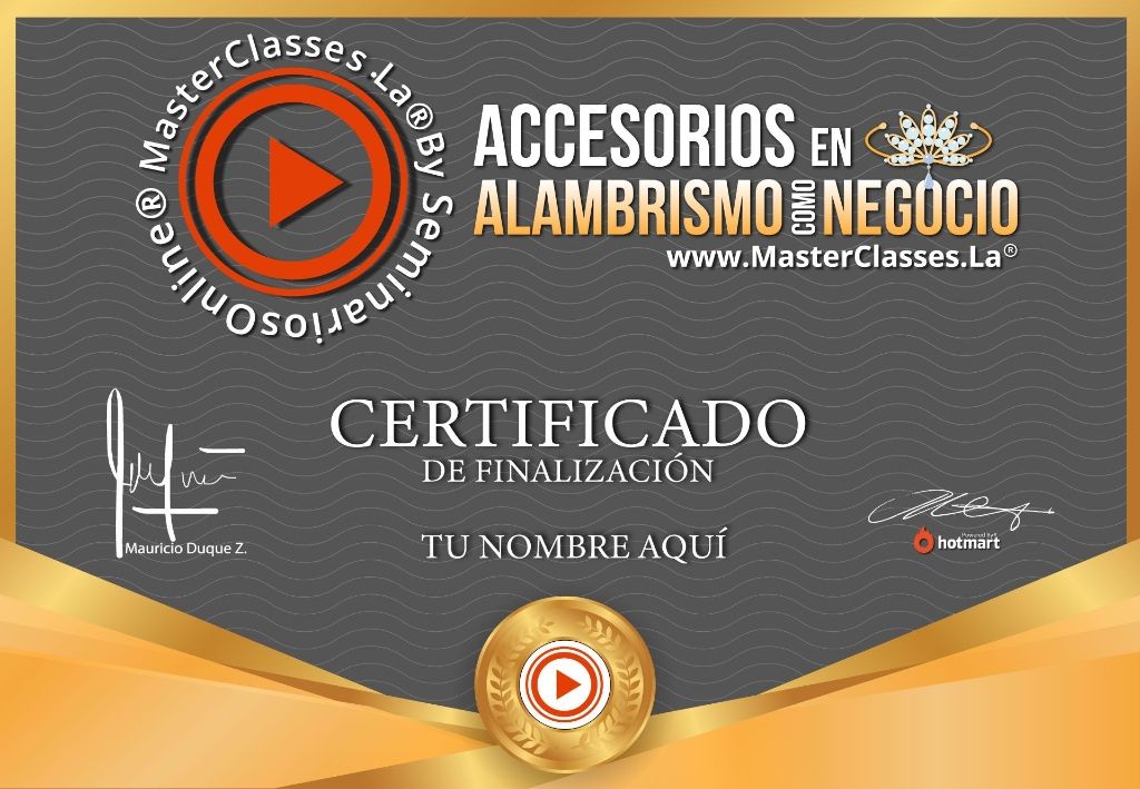 Certificado Accesorios en Alambrismo como Negocio