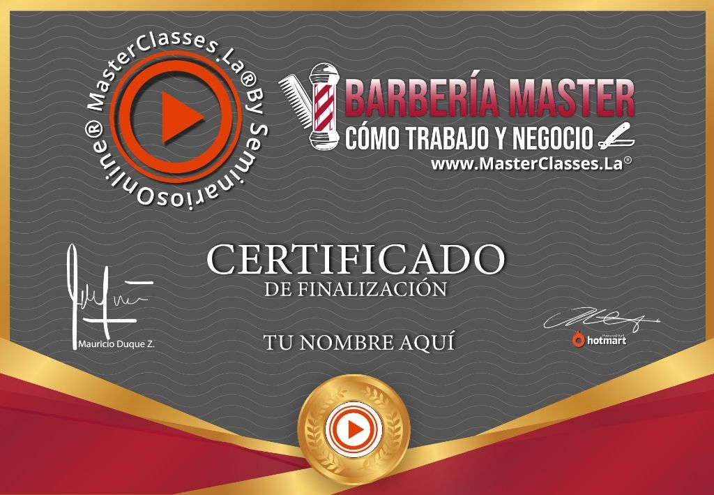 Certificado Barberia Master Como Trabajo y Negocio