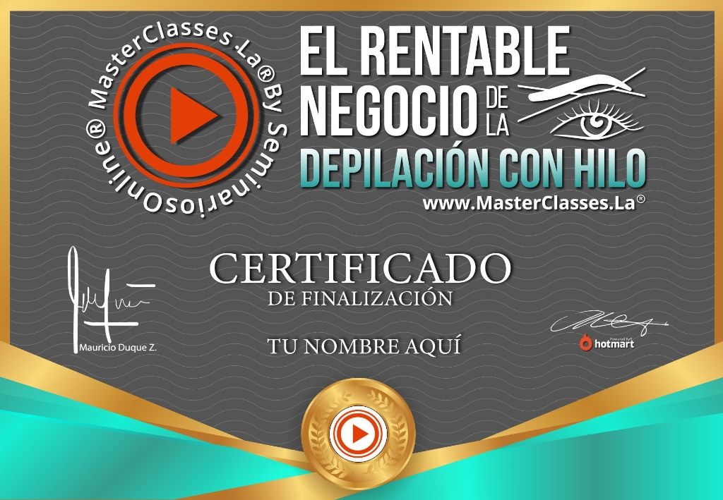 Certificado Depilacion con Hilo como idea de negocio