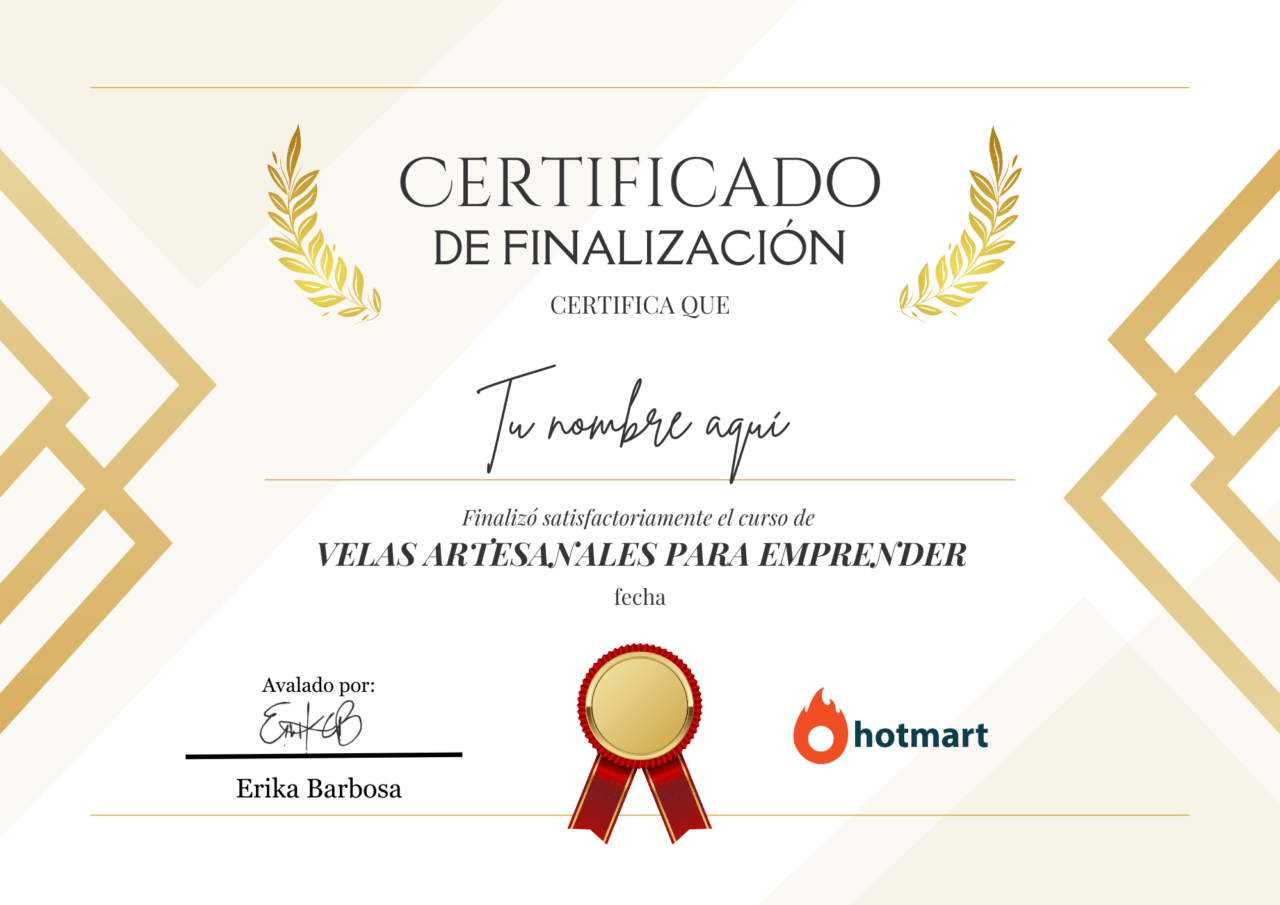 Certificado para Velas Artesanales para emprender como negocio